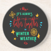 Dessous De Verre En Grès Toujours mieux ensemble en hiver Noël, ZSG (Devant)