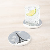 Dessous De Verre En Grès Tour Eiffel d'hiver, Balloirs à flocons de neige N (Côté)