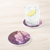 Dessous De Verre En Grès Tour Eiffel Girly floral pourpre chic de Boho (Côté)