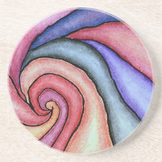 Dessous De Verre En Grès Tourbillon d'aquarelle (Devant)