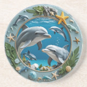 Dessous De Verre En Grès Tourbillon Océanique Rond en Grès (Devant)