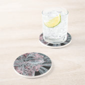 Dessous De Verre En Grès Tourbillons roses et aqua (Côté)