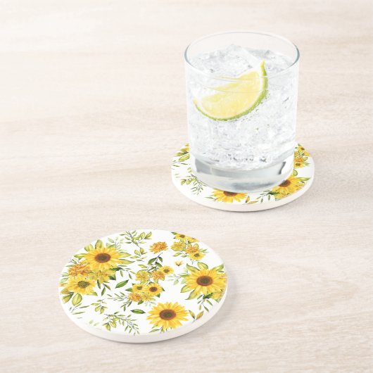 Dessous De Verre En Grès Tournesol 8 (Côté)