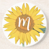 Dessous De Verre En Grès Tournesol avec monogramme (Devant)