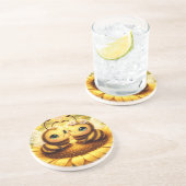 Dessous De Verre En Grès Tournesol BEE Mine (Côté)