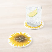 Dessous De Verre En Grès Tournesol citation "Les fleurs sont du bonheur" (Côté)