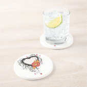 Dessous De Verre En Grès Tournesol du coeur noir (Côté)