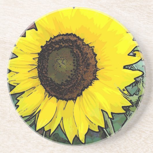 Dessous De Verre En Grès Tournesol jaune (Devant)