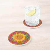 Dessous De Verre En Grès Tournesol Kaléidoscope (Côté)