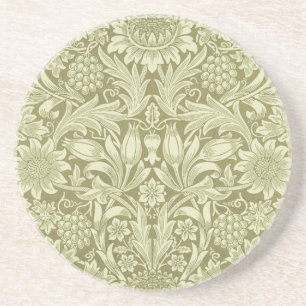 Dessous De Verre En Grès Tournesol William Morris Vintage Olive Damask