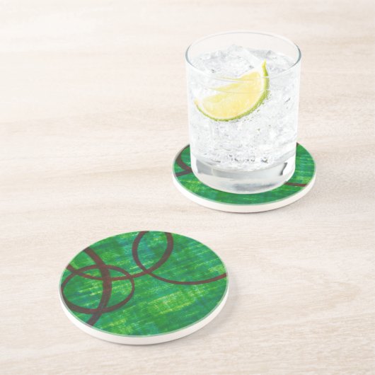 Dessous De Verre En Grès Trace de Crimson II (Côté)