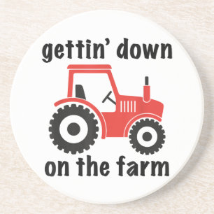 Dessous De Verre En Grès Tracteur Descendre sur la ferme Pays Nacre Danc