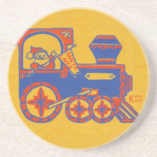 Dessous De Verre En Grès Train père Noël (Devant)