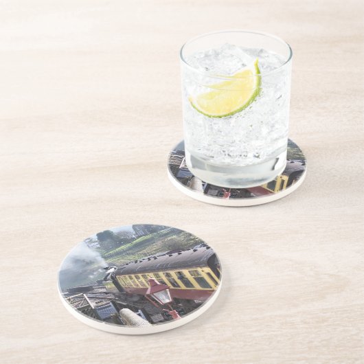 DESSOUS DE VERRE EN GRÈS TRAINS À VAPEUR (Côté)