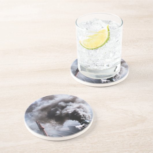 DESSOUS DE VERRE EN GRÈS TRAINS À VAPEUR (Côté)