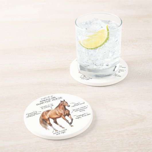 Dessous De Verre En Grès Traits d'un cheval de quartier américain (Côté)