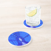 Dessous De Verre En Grès Trance bleue (Côté)