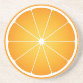 Dessous De Verre En Grès Tranche de fruit orange juteuse et cool (Devant)