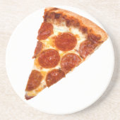 Dessous De Verre En Grès Tranche de pizza pepperoni classique de SlipperyJo (Devant)