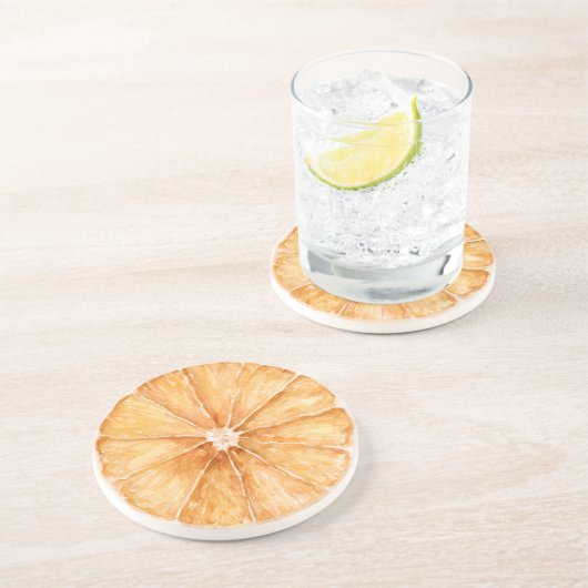 Dessous De Verre En Grès Tranche d'orange fruit (Côté)