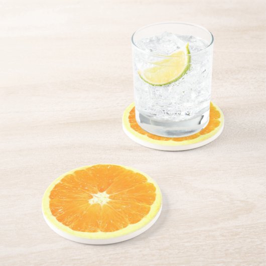 Dessous De Verre En Grès tranche orange (Côté)