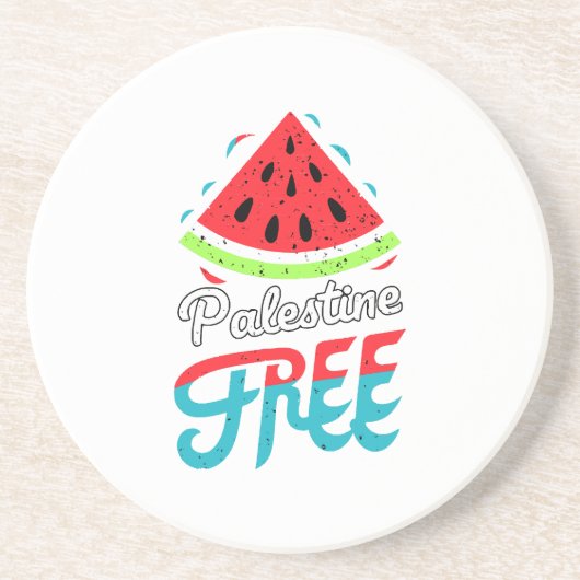 Dessous De Verre En Grès Tranches paisibles Watermelon Free Palestine - Sou (Devant)