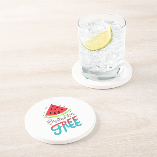 Dessous De Verre En Grès Tranches paisibles Watermelon Free Palestine - Sou (Côté)