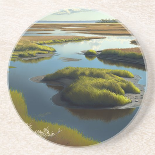 Dessous De Verre En Grès Tranquillité Côtière (Devant)