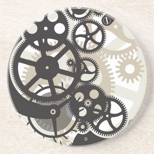 Dessous De Verre En Grès Travail de roues de dent (Devant)