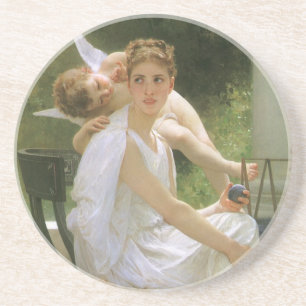 Dessous De Verre En Grès Travail interrompu par Bouguereau, Portrait d'ange