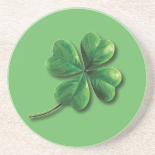 Dessous De Verre En Grès Trèfle irlandais vert moderne (Devant)