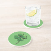 Dessous De Verre En Grès Trèfle irlandais vert moderne (Côté)