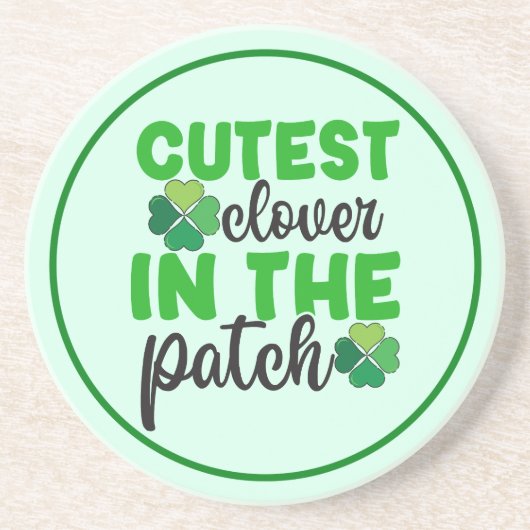 Dessous De Verre En Grès Trèfle le plus mignon du patch-61106 (Devant)