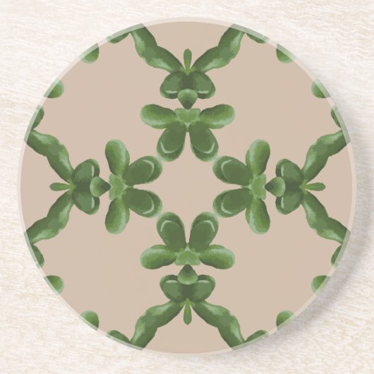 Dessous De Verre En Grès Treillis de Jade Beige (Devant)