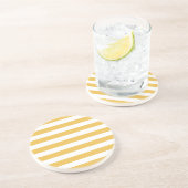 Dessous De Verre En Grès Trendy Yellow and White Wide Horizontpes (Côté)