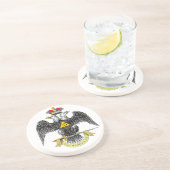 Dessous De Verre En Grès trente-troisième Noir écossais Eagle de rite de (Côté)