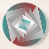 Dessous De Verre En Grès Triangles turquoises gris bordeaux (Devant)