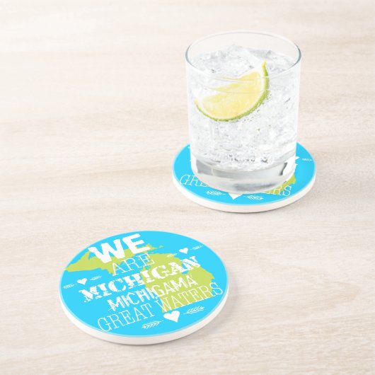 Dessous De Verre En Grès Tribal Michigan Michigama Great Waters vers le nor (Côté)