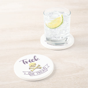 Dessous De Verre En Grès Tricoter ou traiter les os croisés du crâne Ruban 