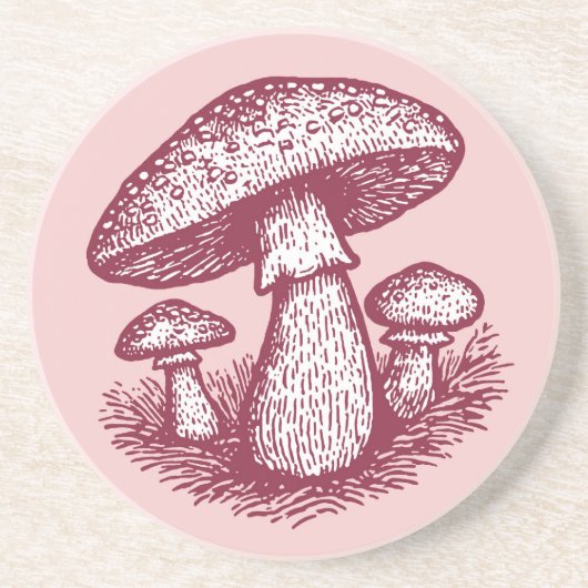 Dessous De Verre En Grès Trio de champignons des bois (Devant)