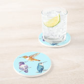 Dessous De Verre En Grès Trio de colibris brillants, Costas, roux (Côté)