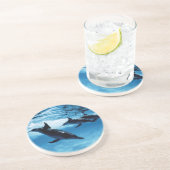 Dessous De Verre En Grès Trio de dauphins (Côté)