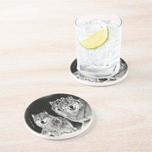 Dessous De Verre En Grès Trio de loup (Côté)