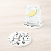 Dessous De Verre En Grès Trois ornements floraux 2 (Côté)