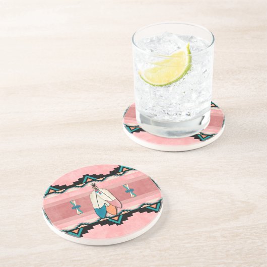 Dessous De Verre En Grès Trois plumes (Côté)