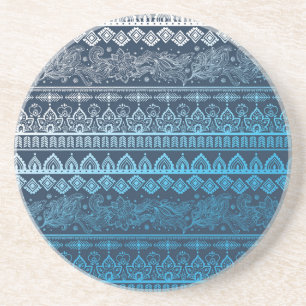 Dessous De Verre En Grès Troisième ethnie tribale, motif sans coutures.