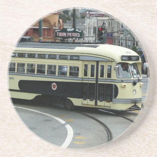 Dessous De Verre En Grès Trolley de San Francisco (Devant)