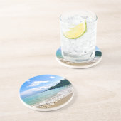 Dessous De Verre En Grès Tropical Hawaiian Beach (Côté)