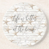 Dessous De Verre En Grès Tropical Ocean Beach Starfish Mariage (Devant)