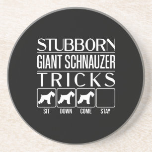 Dessous De Verre En Grès Trucs de Schnauzer Géant Stubborn, Schna Géant Fun